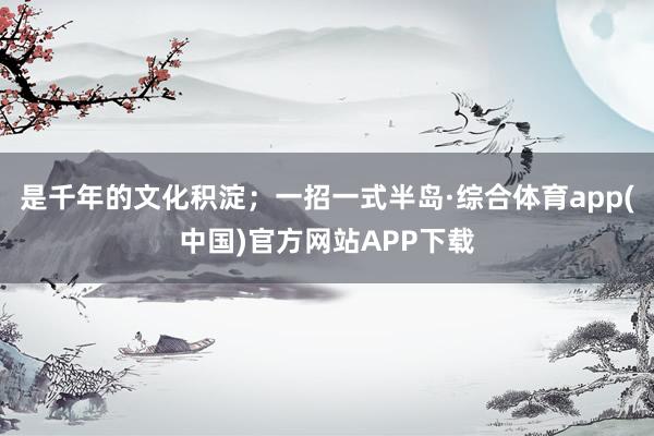 是千年的文化积淀；一招一式半岛·综合体育app(中国)官方网站APP下载