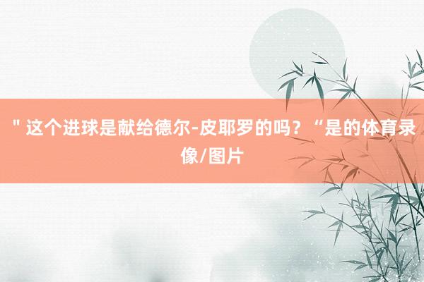 ＂这个进球是献给德尔-皮耶罗的吗？“是的体育录像/图片