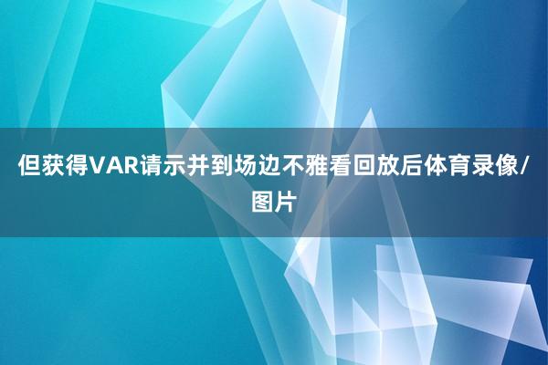 但获得VAR请示并到场边不雅看回放后体育录像/图片