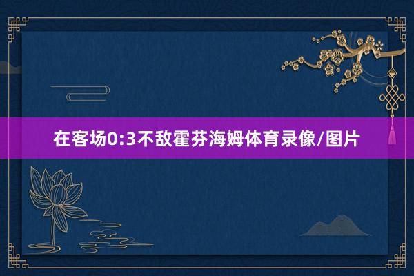 在客场0:3不敌霍芬海姆体育录像/图片