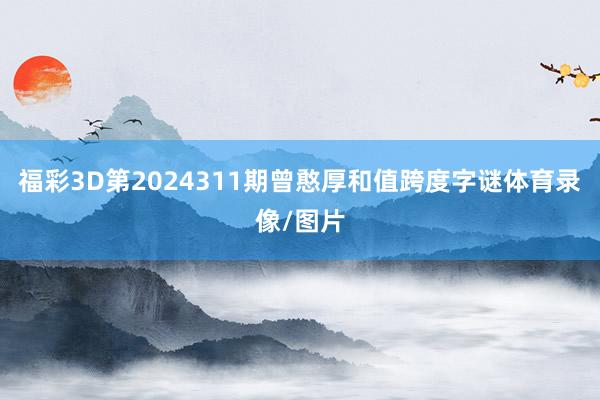 福彩3D第2024311期曾憨厚和值跨度字谜体育录像/图片