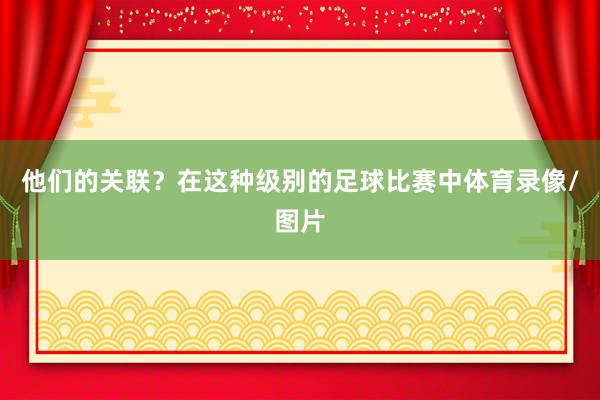 他们的关联？在这种级别的足球比赛中体育录像/图片