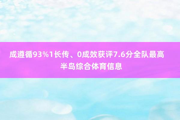 成遵循93%1长传、0成效获评7.6分全队最高    半岛综合体育信息