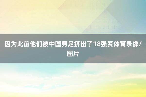 因为此前他们被中国男足挤出了18强赛体育录像/图片