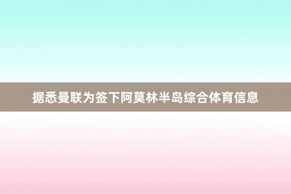 据悉曼联为签下阿莫林半岛综合体育信息