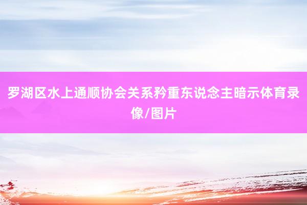 罗湖区水上通顺协会关系矜重东说念主暗示体育录像/图片